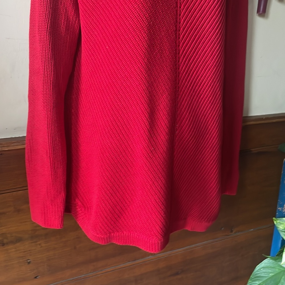 Talbots red split turtleneck - Picture 3 of 4
